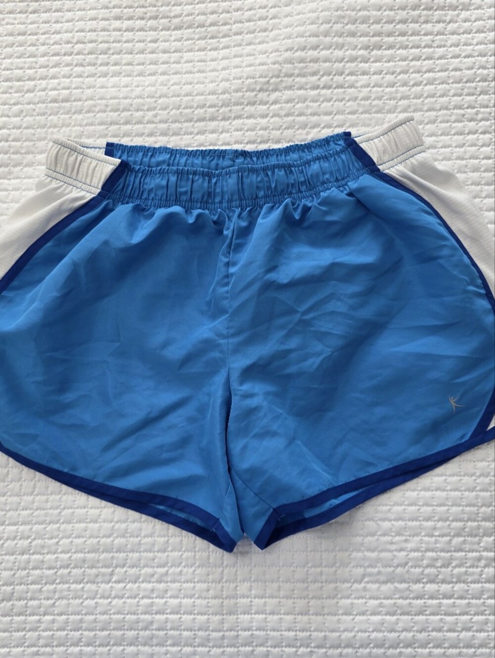 Danskin Now Medium Blue and White Women’s Athletic Running Shorts
